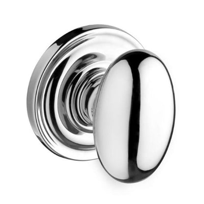 Baldwin PVELLTRR260 Reserve Privacy Ellipse with Traditional Round Rose in Bright Chrome Finish