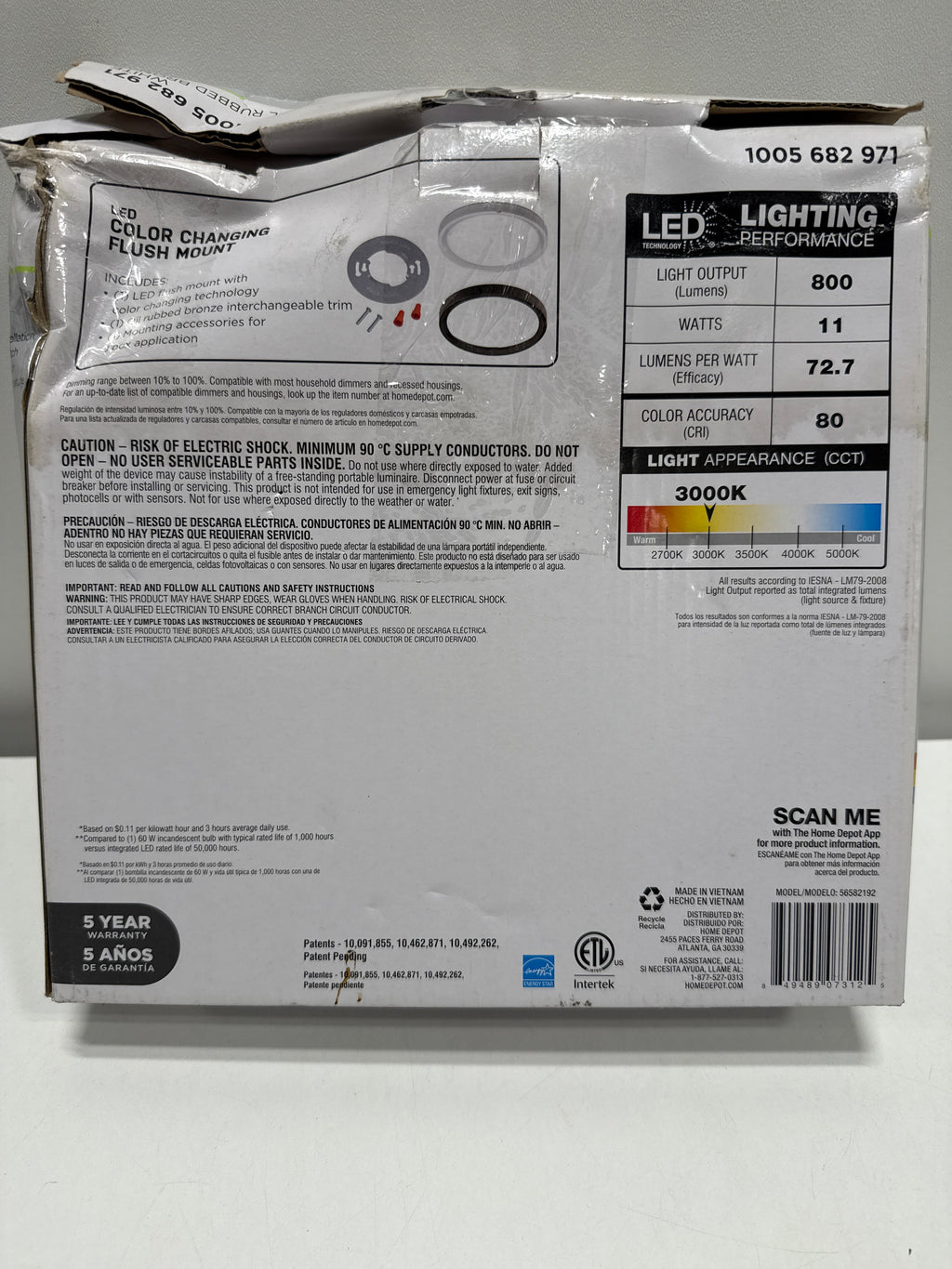 Commercial Electric 9” Color Selectable LED Flush Mount 1005 682 971
