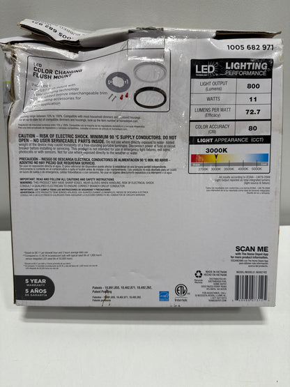 Commercial Electric 9” Color Selectable LED Flush Mount 1005 682 971
