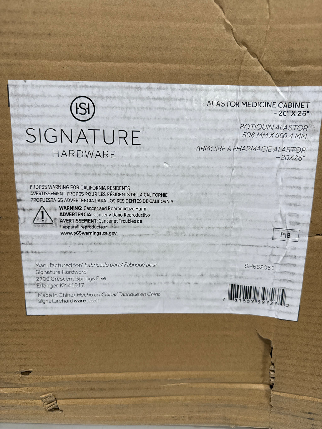 Signature Hardware Alastor 20" x 26" Frameless Single Door Medicine Cabinet