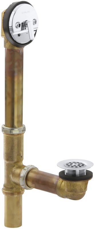 KOHLER Swiftflo 1-1/2" adjustable drain, 17-gauge brass, for 14" to 16" baths