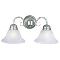 Design House Millbridge Traditional Satin Nickel 2-Light Dimmable Vanity or Wall Light with Frosted Glass Shades