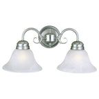 Design House Millbridge Traditional Satin Nickel 2-Light Dimmable Vanity or Wall Light with Frosted Glass Shades