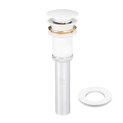 VIGO Vessel Bathroom Sink Pop-up Drain and Mounting Ring in Matte White