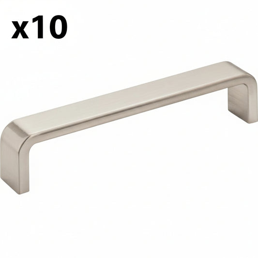 10 x Elements 193-128 Asher 5-1/16" (128mm) Center to Center Radius Curved Strap Cabinet Handle / Drawer Pull Satin Nickel