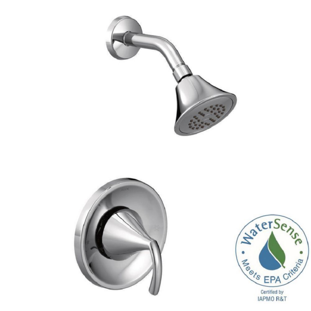 Moen Glyde Chrome Single-Handle 1-Spray Shower Faucet Trim Kit with Eco-Performance Posi-Temp (Valve Sold Separately), T2742EP