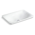 Kohler Sartorial Carillon Wading Pool Rectangular Vessel Bathroom Sink 75749-HD1-0 Herringbone Rectangle Lavatory, White