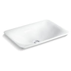 Kohler Sartorial Carillon Wading Pool Rectangular Vessel Bathroom Sink 75749-HD1-0 Herringbone Rectangle Lavatory, White