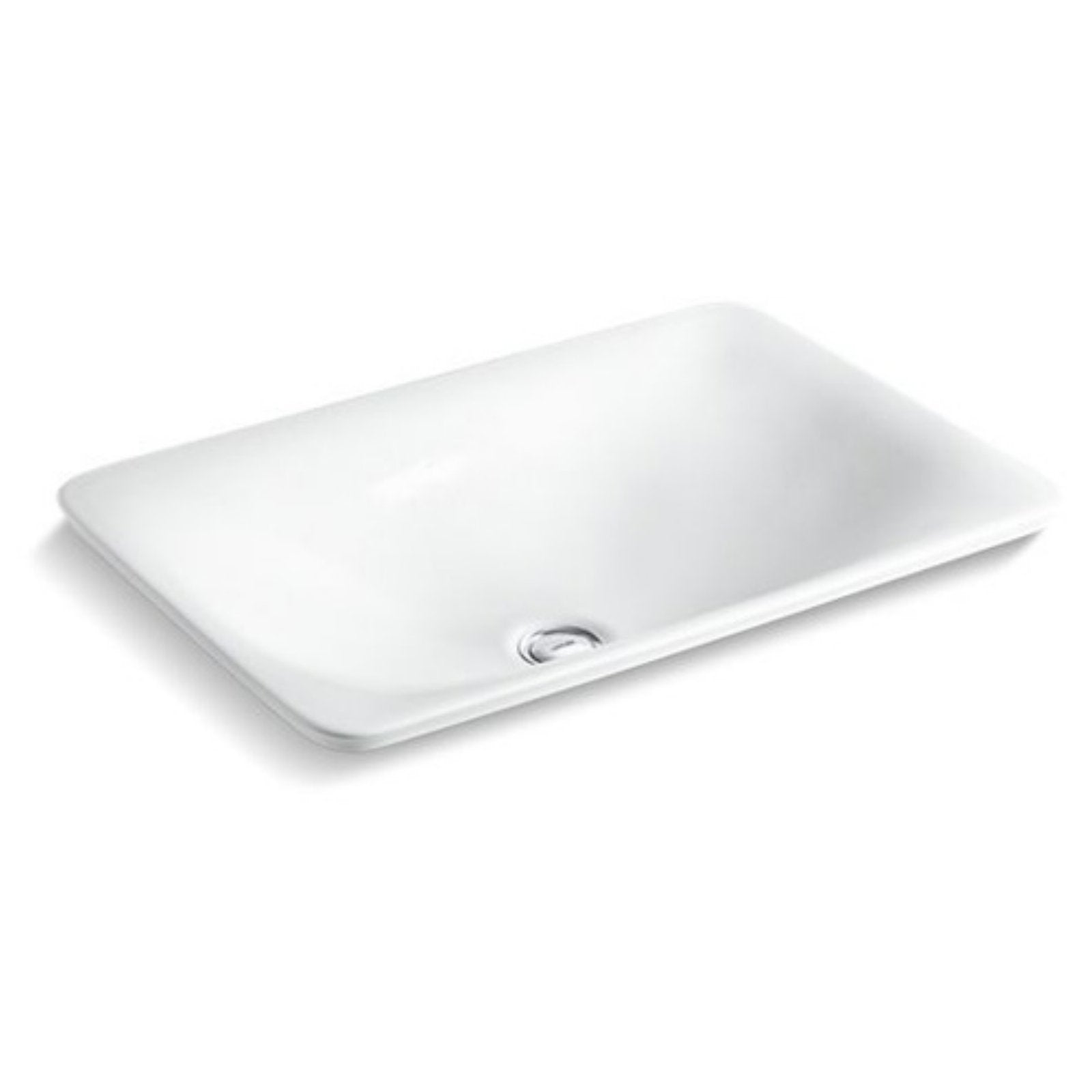 Kohler Sartorial Carillon Wading Pool Rectangular Vessel Bathroom Sink 75749-HD1-0 Herringbone Rectangle Lavatory, White