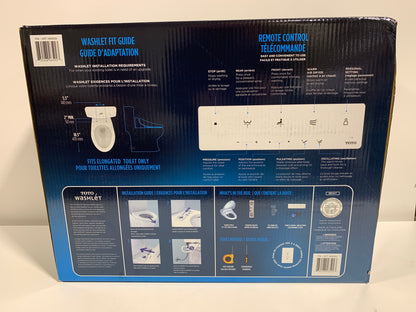 TOTO Washlet Elongated Bidet Seat with SoftClose Lid T1SW2491#01 Remote Control