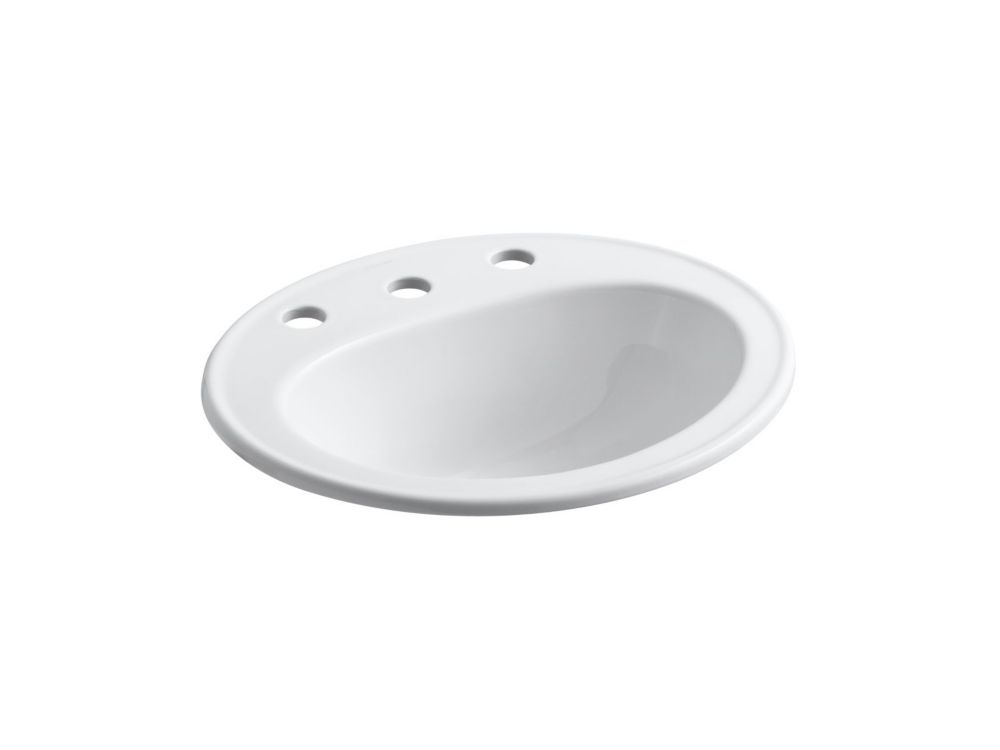 Pennington Ceramic Oval Drop-in Bathroom Sink with Overflow