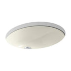 KOHLER K-2210-96 Caxton Under-Mount Bathroom Sink Biscuit Include Overflow Drain Fits 14’’ x17’’ Cutouts Undermount