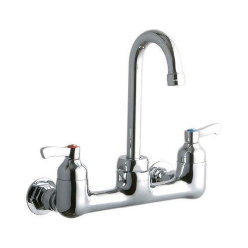 Elkay LK940GN04L2H 1.5 GPM Wall Mounted Double Handle Laundry Faucet with Metal Handles Chrome
