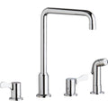 Elkay LKD2433C Concealed Deck Mount Faucet with Arc Spout and Lever Handles with Side Spray, Chrome