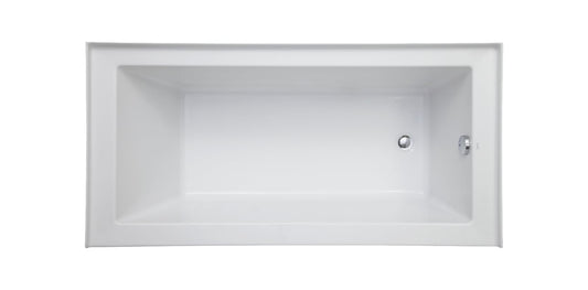 Signature Hardware  Sitka 60" X 30" Three Wall Alcove Acrylic Soaking Tub with Right Drain - Less Drain