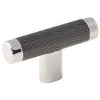 2 Esquire 2-5/8 in. (67mm) Modern Polished Nickel/Gunmetal Bar Cabinet Knob - *Tools Hardware & Misc