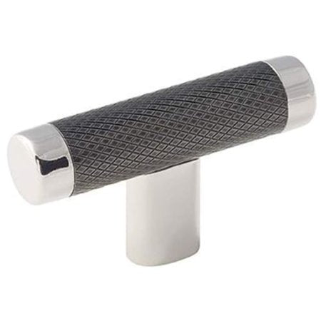 2 Esquire 2-5/8 in. (67mm) Modern Polished Nickel/Gunmetal Bar Cabinet Knob - *Tools Hardware & Misc
