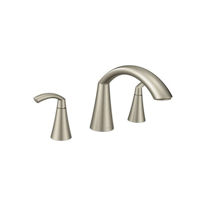 Moen T373 Glyde Deck Mounted Roman Tub Filler Brushed Nickel Faucet Roman Tub