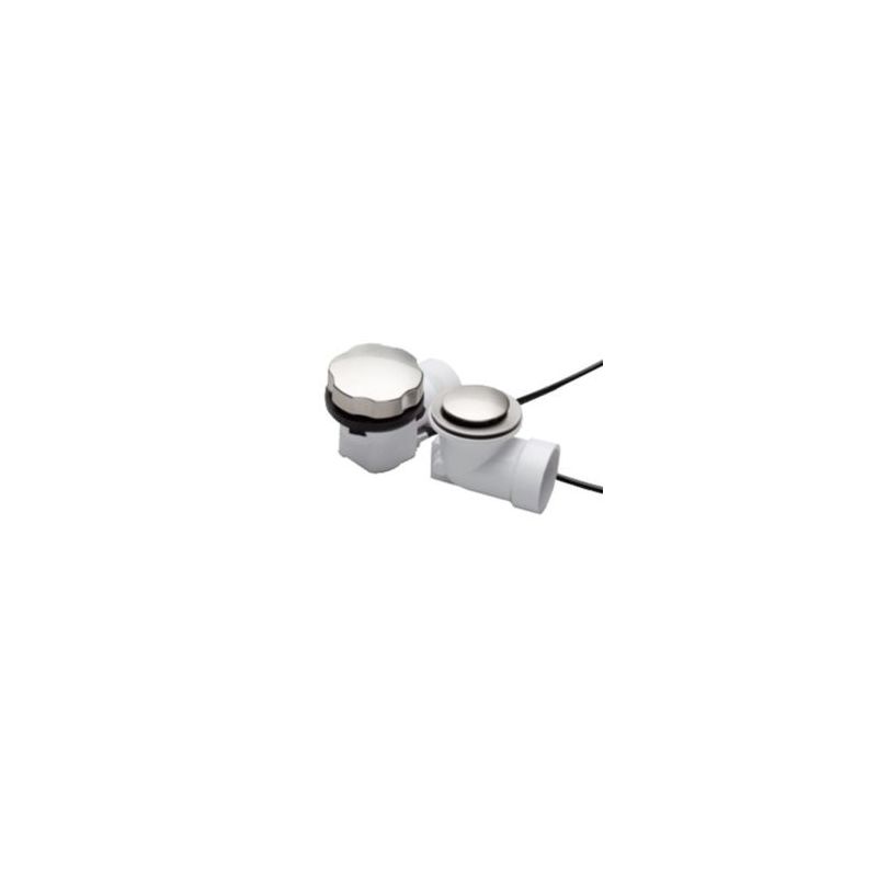Signature Hardware 948044 ABS Cable Drain and Overflow for 17’’ - 22’’ Deep Alcove Tubs Brushed Nickel - *Plumbing