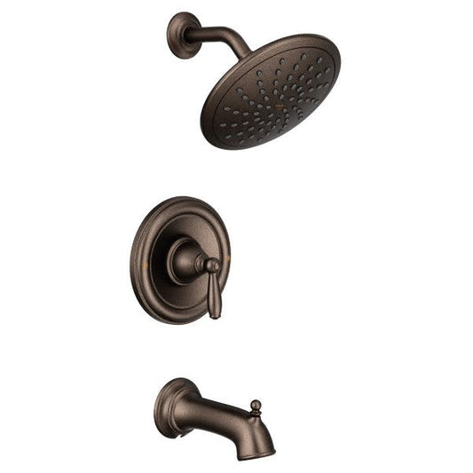 Moen Brantford Oil Rubbed Bronze Posi-Temp Tub and Shower Trim Kit, Including 8-Inch Eco-Performance Rainshower, Shower Lever, and Tub Spout, Valve Required, T2253EPORB