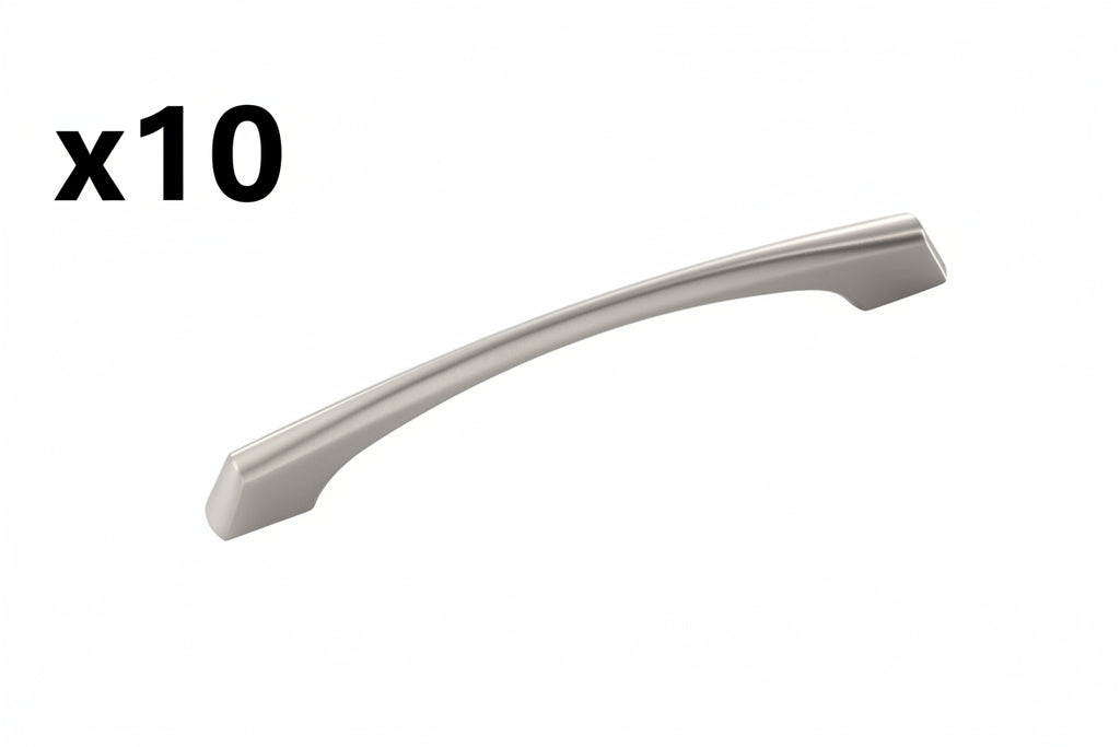 10 x Hickory Hardware P3371 Greenwich 5-1/16 Inch (128mm) Center to Center Sleek Modern Cabinet Handle / Drawer Pull Stainless Steel