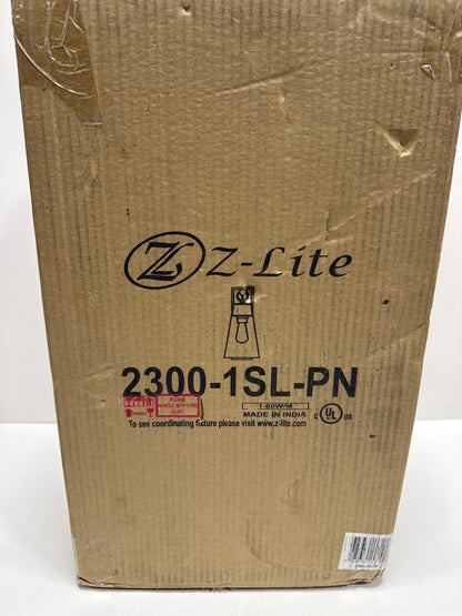 Z-Lite 2300-1SL Wentworth 16" Tall Wall Sconce Polished Nickel Indoor Lighting Wall Sconces