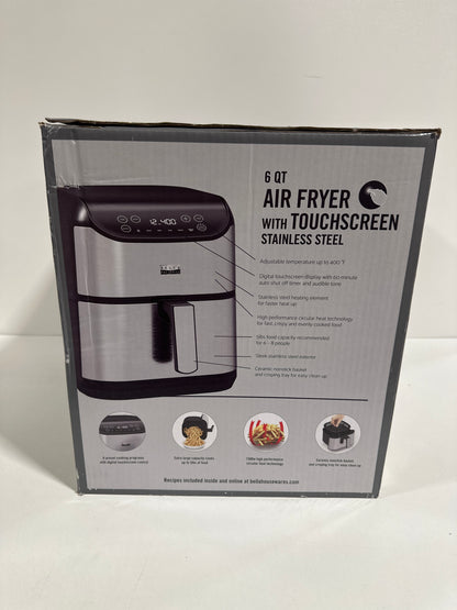 Bella PRO - 6-qt. Touchscreen Air Fryer - Stainless Steel