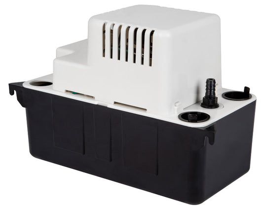 Little Giant VCMA-15ULS 115 Volt, 65 GPH, 1/50 HP Automatic Condensate Removal Pump for HVAC/Refrigeration Systems/Dehumidifiers with Overflow Detection Switch and 6-Foot Cord, White/Black, 554405