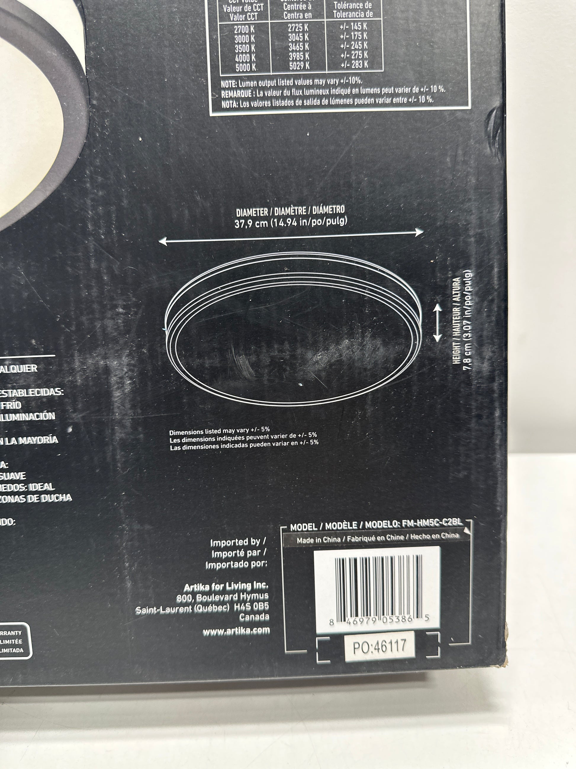 artika Hemisphere LED Flush Mount Ceiling Light Matte Black - *Lighting & Electrical