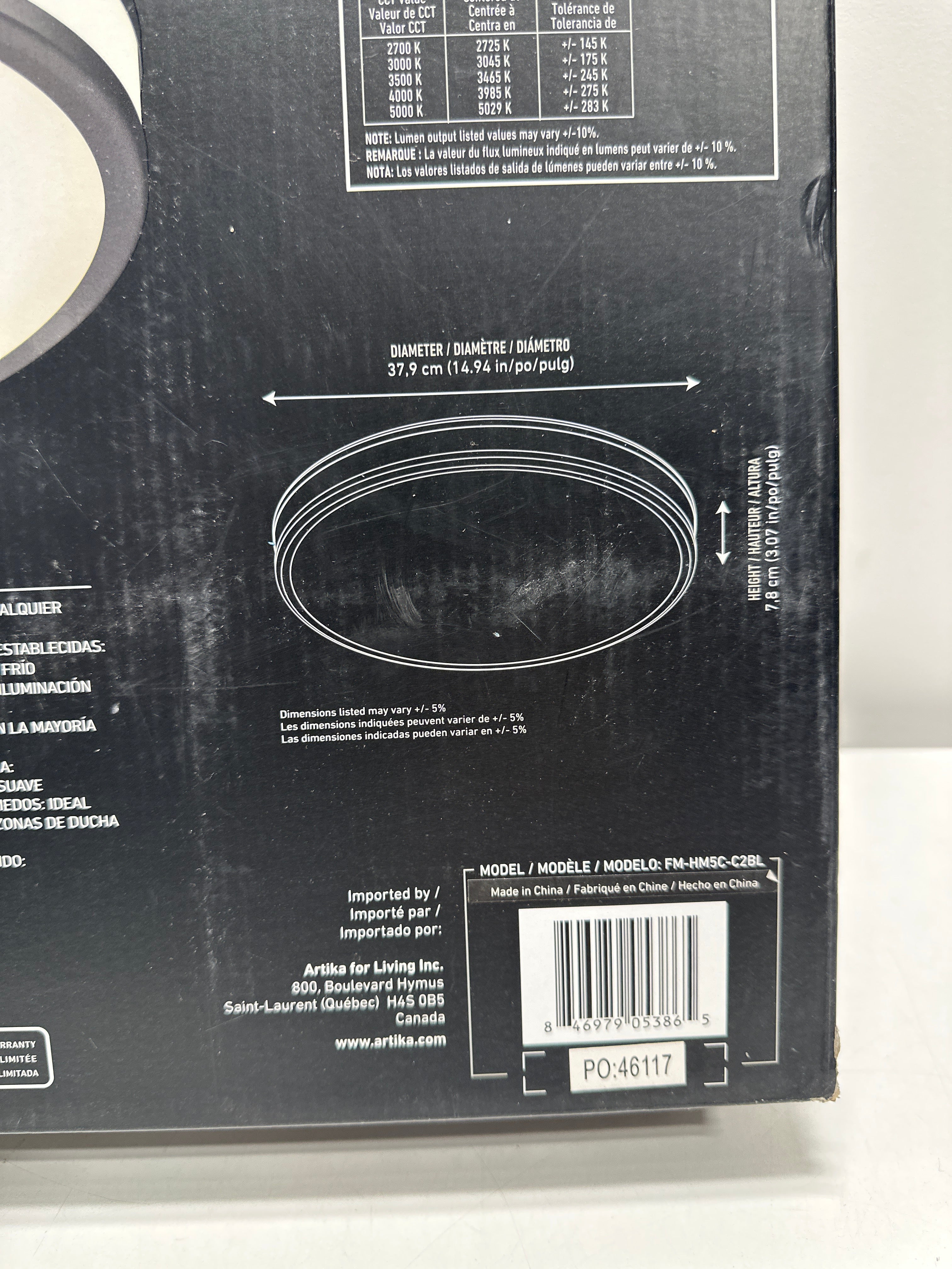 artika Hemisphere LED Flush Mount Ceiling Light Matte Black - *Lighting & Electrical
