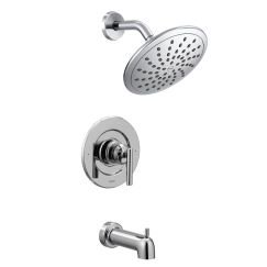 Moen Gibson Chrome Posi-Temp Pressure Balancing Modern Tub and Shower Trim with 8-Inch Rainshower Valve Required