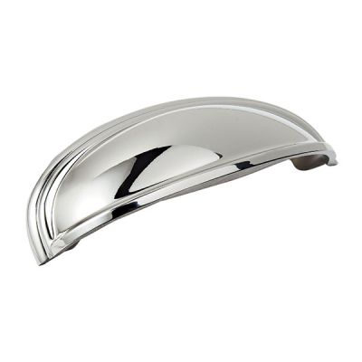 2 x Ashby 3 in. or 4 in. (76mm or 102mm) Traditional Polished Nickel Cabinet Cup Pull