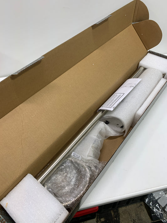 Brizo 74795 Essential 28-1/4" Classic Round Slide Bar with Hose and Integrated Wall Supply Brilliance Brushed Nickel