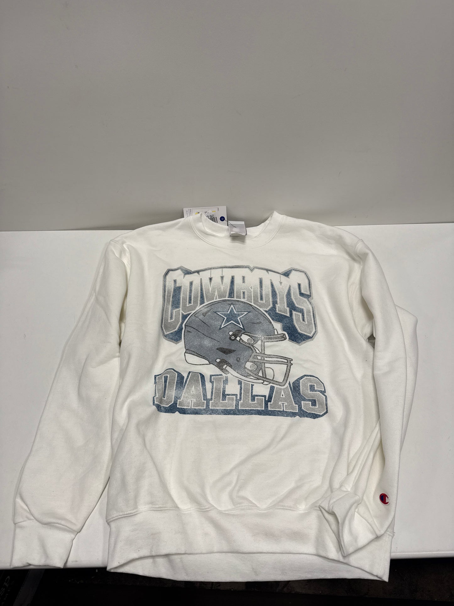NFL Dallas Cowboys Men's Champion White Crewneck Fleece Sweatshirt