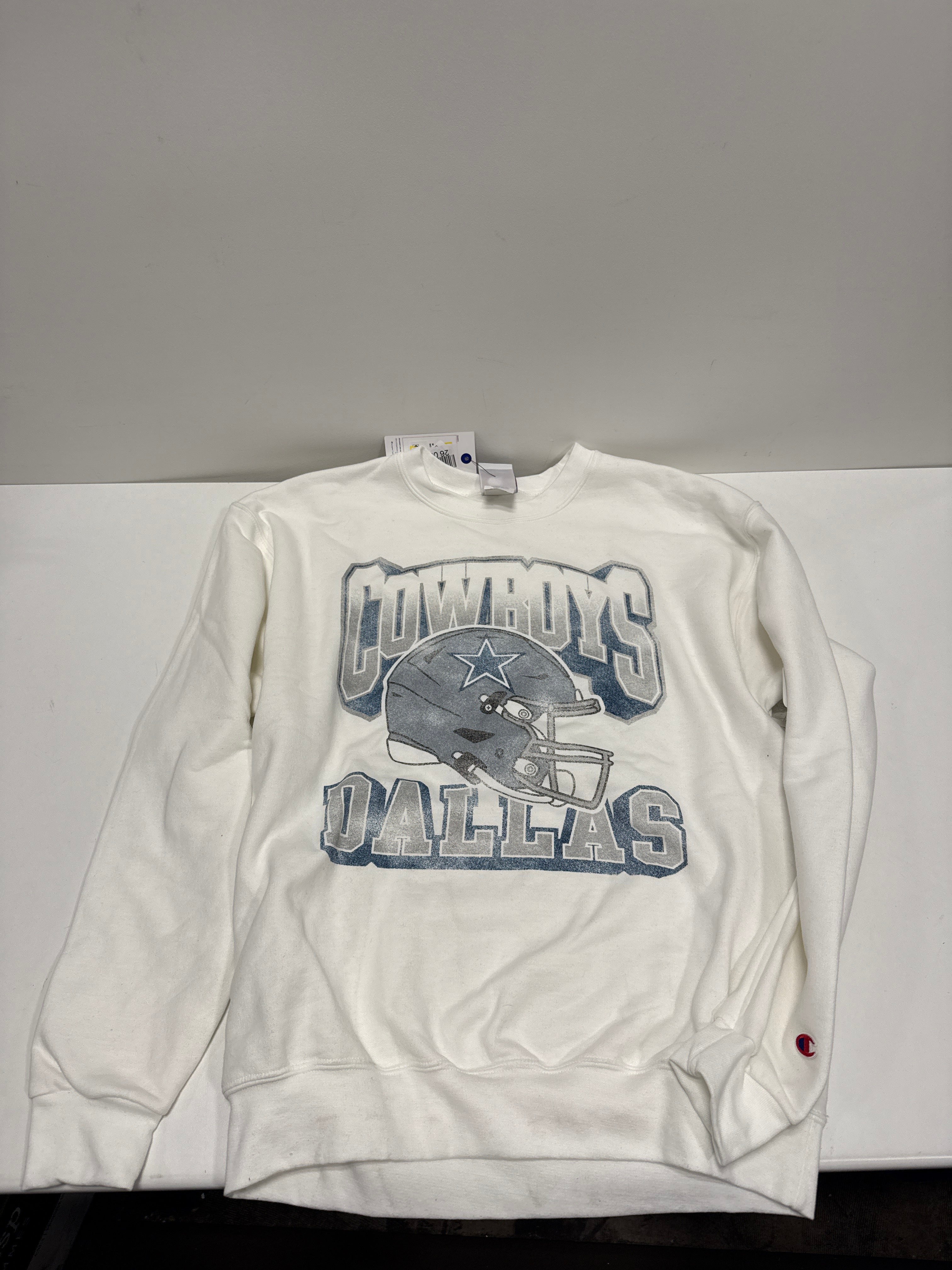 NFL Dallas Cowboys Men's Champion White Crewneck Fleece Sweatshirt