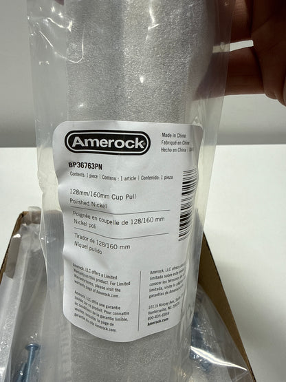 10 x Appoint 5-1/16 in. or 6-5/16 in. (128mm or 160mm) Traditional Polished Nickel Cabinet Cup Pull