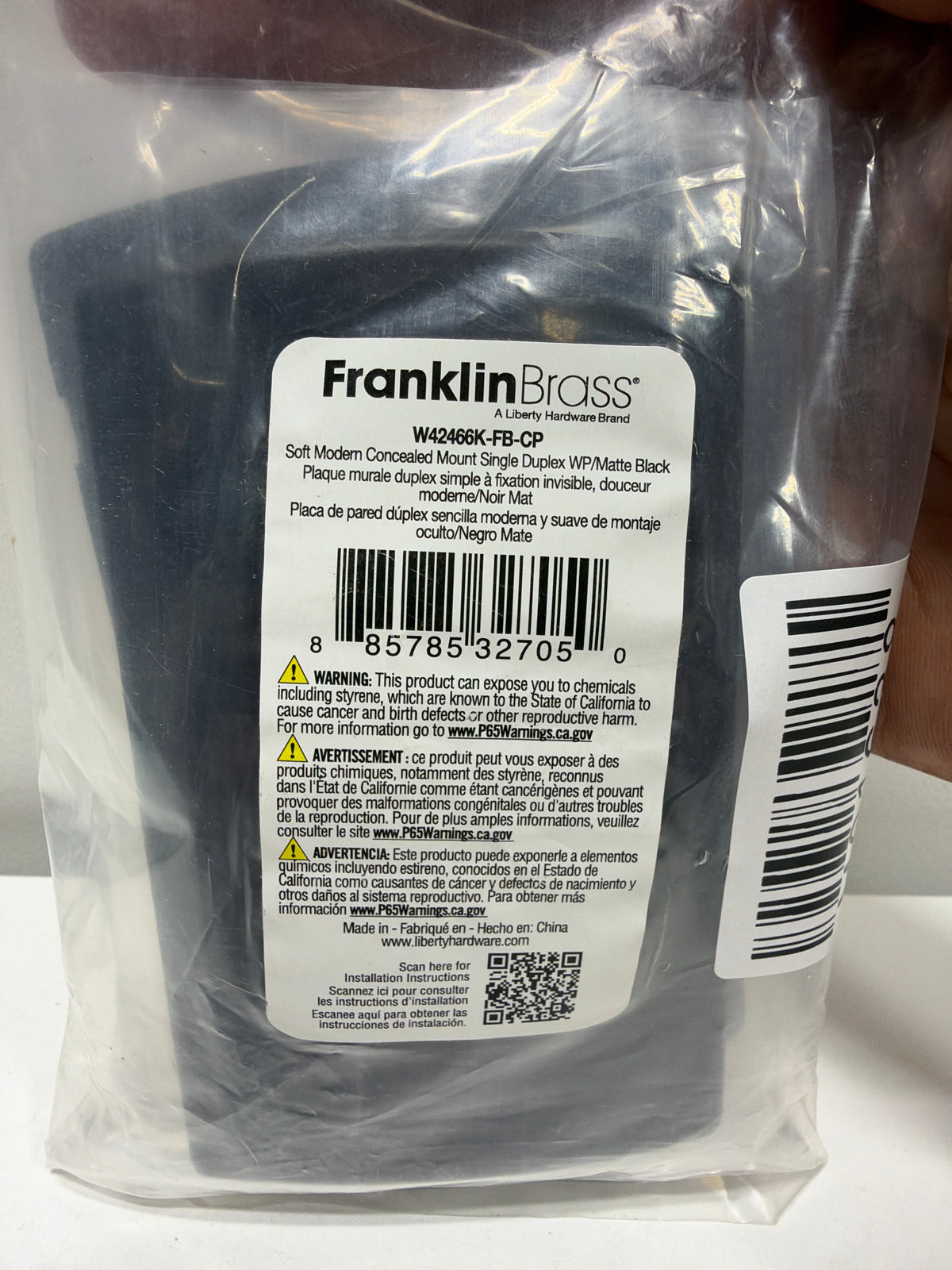 3 x Franklin Brass W42466K-CP Soft Modern Single Duplex Outlet