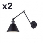 2 x Canarm IWF582A01 Morocco Single Light 12-1/2" High Wall Sconce with Swing Arm Black Indoor Lighting Wall Sconces