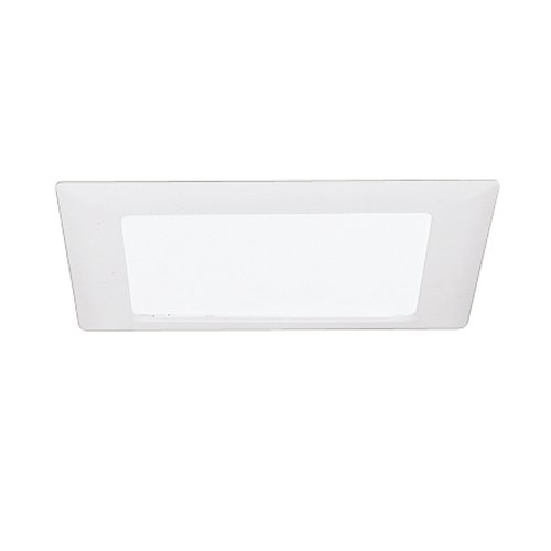 HALO 10P Recessed Ceiling Light Square Trim with Glass Albalite Lens, White,9.5" L x 1.2" W x 9.3" H