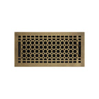 Signature Hardware 929149-6-14 Honeycomb Brass Floor Register - 6" X 14" (6-5/8" X 15-1/8" Overall) Antique Brass