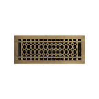 Signature Hardware 929149-4-8 Honeycomb Brass Floor Register - 4" X 8" (5" X 9-1/8" Overall) Antique Brass