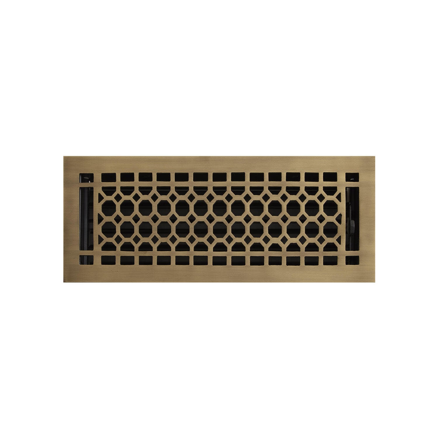 Signature Hardware 929149-4-8 Honeycomb Brass Floor Register - 4" X 8" (5" X 9-1/8" Overall) Antique Brass