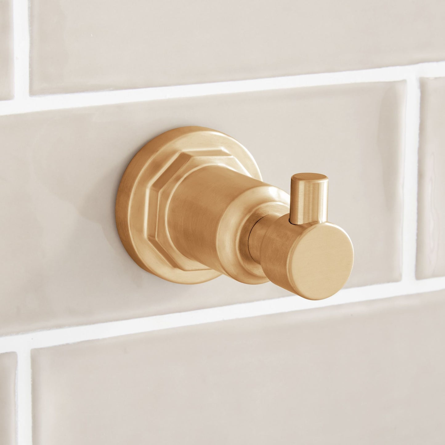 Signature Hardware 948293 Greyfield Single Robe Hook Brushed Gold