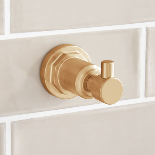 Signature Hardware 948293 Greyfield Single Robe Hook Brushed Gold