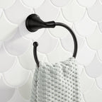 Provincetown Wall Mounted Towel Rings in Matte Black - *Tools Hardware & Misc
