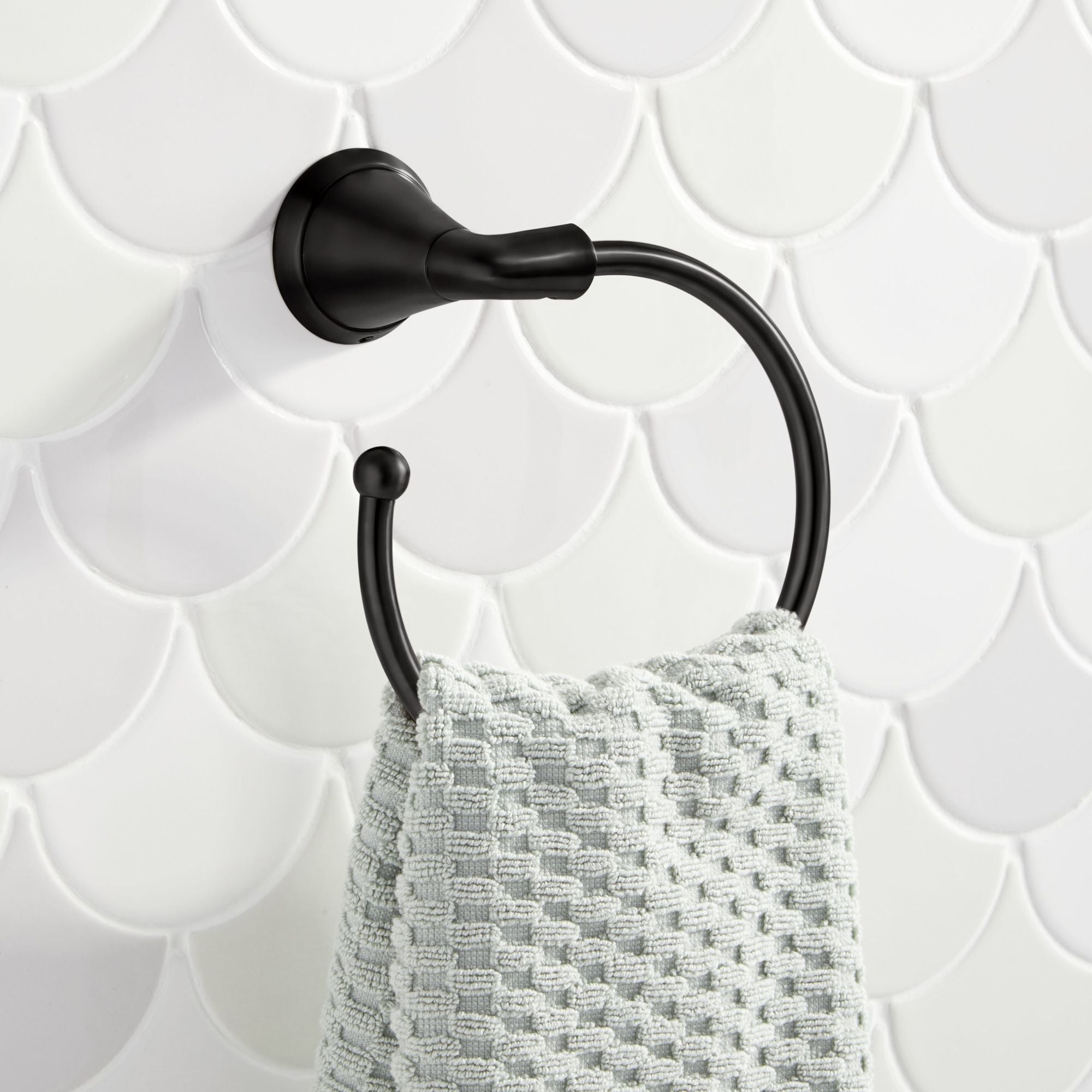 Provincetown Wall Mounted Towel Rings in Matte Black - *Tools Hardware & Misc