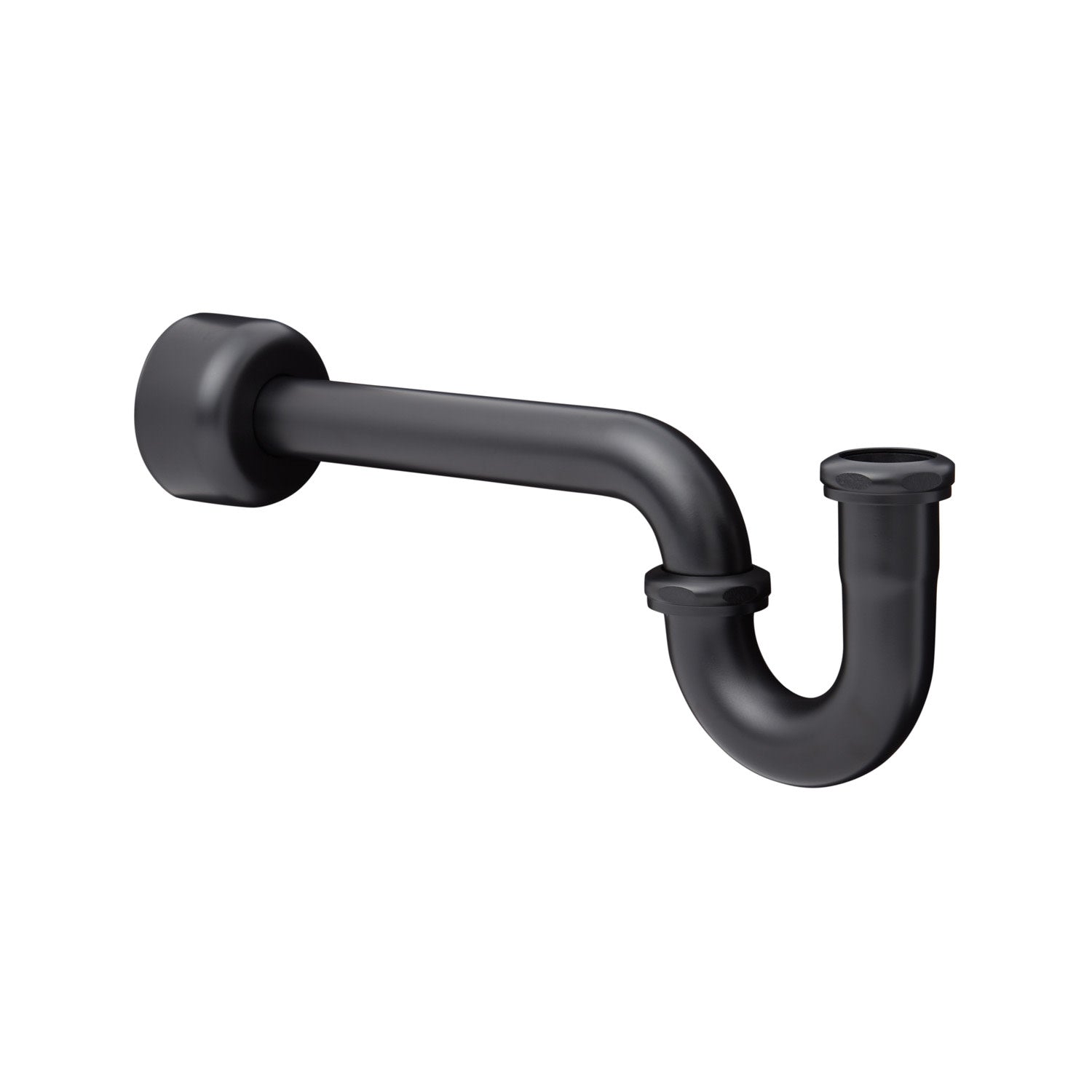 Signature Hardware 926610 1-1/4" P-Trap with High Box Flange Matte Black
