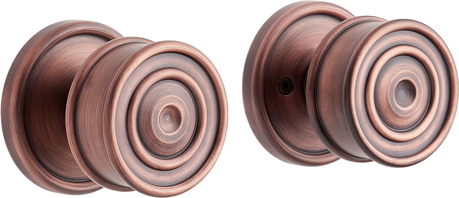Signature Hardware 953390-PA-238 Kennice Solid Brass Passage Door Knob Set with 2-3/8’’ Backset Oil Rubbed Bronze