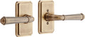 Signature Hardware 953386-PR-RH-238 Matteen Right Handed Solid Brass Privacy Door Lever Set with 2-3/8" Backset Antique Brass