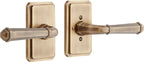 Signature Hardware 953386-PR-RH-238 Matteen Right Handed Solid Brass Privacy Door Lever Set with 2-3/8" Backset Antique Brass